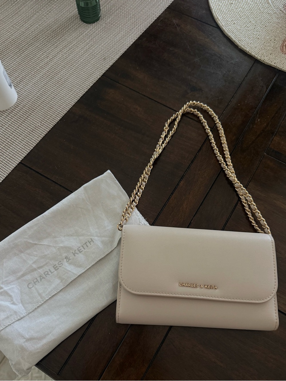 Charles & Keith Beige Octavia Front Flap Long Wallet - Ivory - Picture 6 of 7